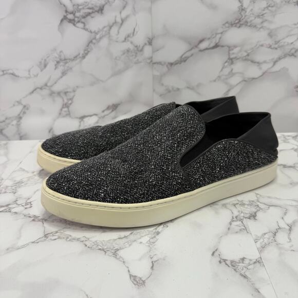 Vince. Women's Slip On Shoes sz 10 Wool Silk Leather Gray 25-OO - Picture 9 of 10